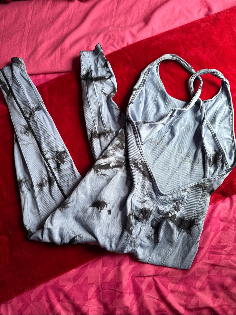Seamless Tie-Dye Light Blue Jumpsuit